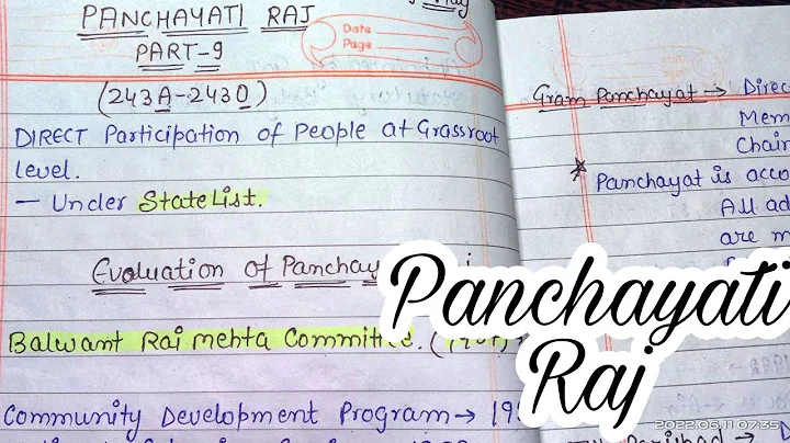 Panchayati Raj || lec.59|| Handwritten notes || Indian Polity || An aspirant ! - DayDayNews