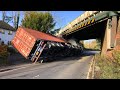 TRUCKS SMASHING INTO BRIDGES ! Trucks Hitting Overpasses, Trucks Hitting Bridges Compilation