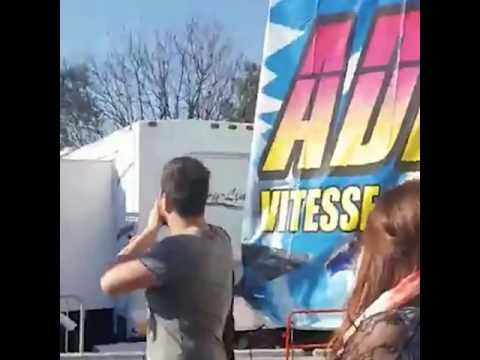 OMG! Woman almost falls off fairground attraction