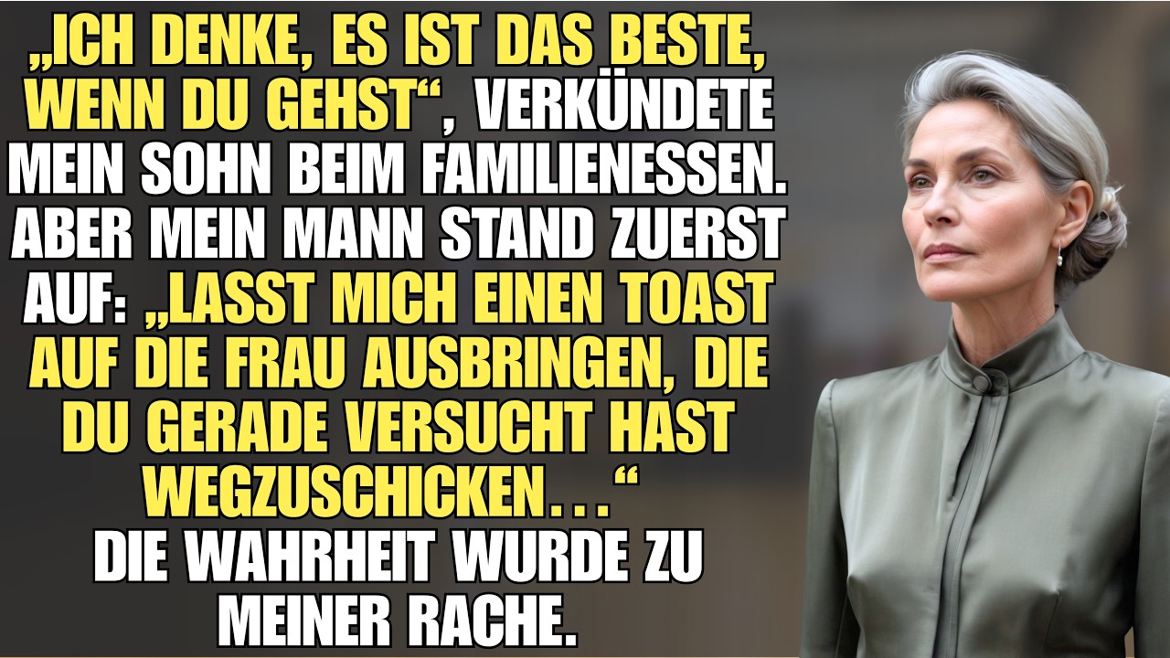 Der Sonntagsbraten stand auf dem Tisch, alle Gäste waren da, als mein Sohn Thomas aufstand und mit einem Lächeln sagte: „Mama, ich glaube, es wäre das Beste, wenn du aus dem Haupthaus ausziehst.“...
