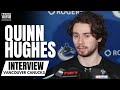 Quinn hughes reacts to vancouver canucks vs edmonton oilers playoff matchup  beating nashville