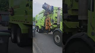 2 GFL Labrie Automizers on heavy recycling and Mcneilus ZR on spring yard waste