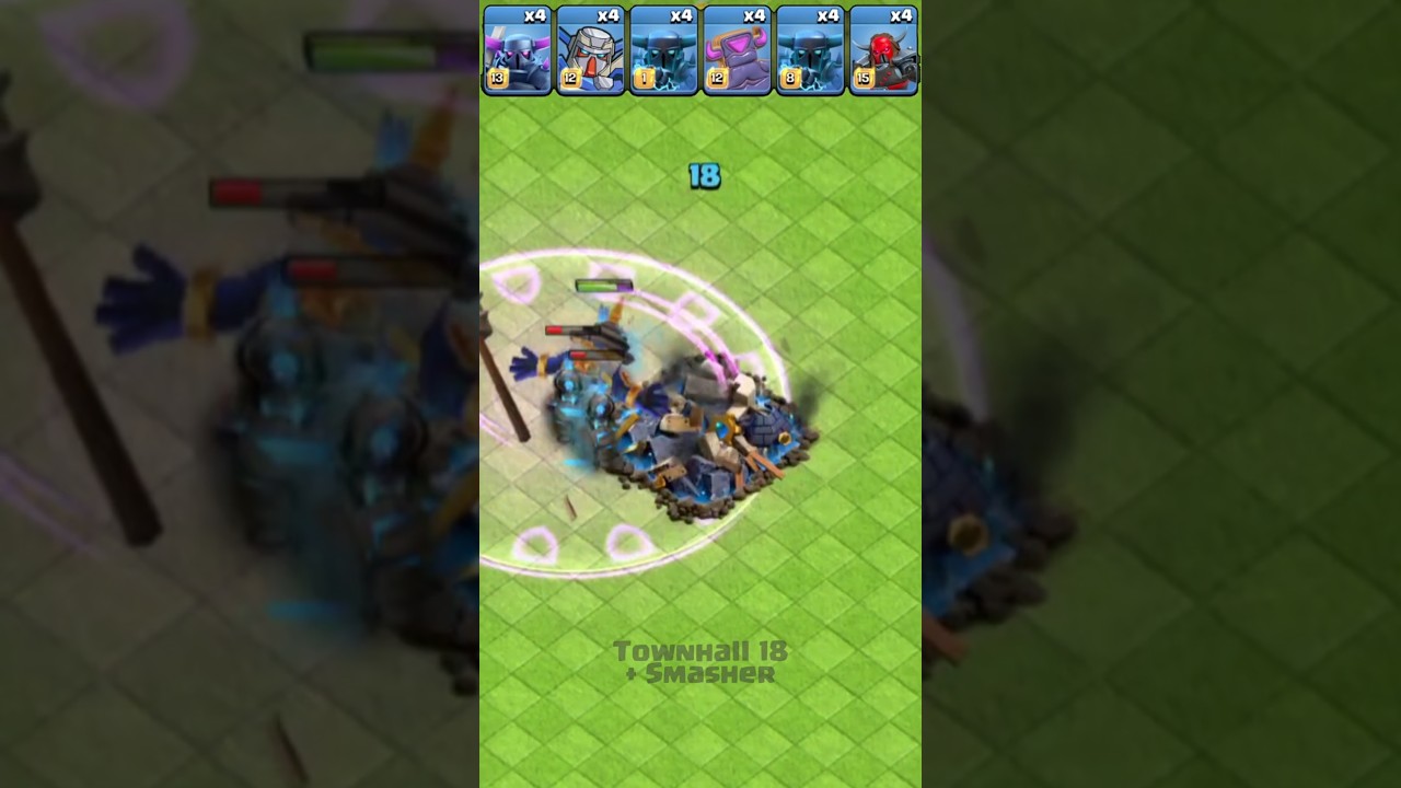townhall 18+ smasher Vs pekka family 