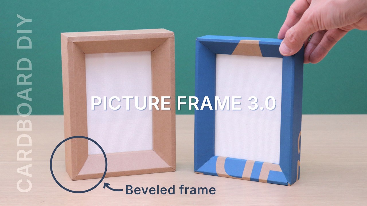 Picture Frame 3.0 – Beveled Edge Design with Corrugated Cardboard #upcycling #pictureframing