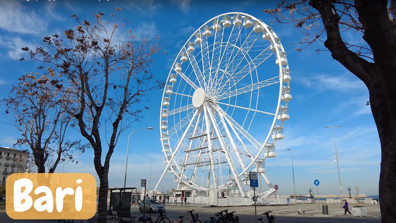 Bari walking tour in January - Puglia, Italy [4k Ultra HD 60fps ]