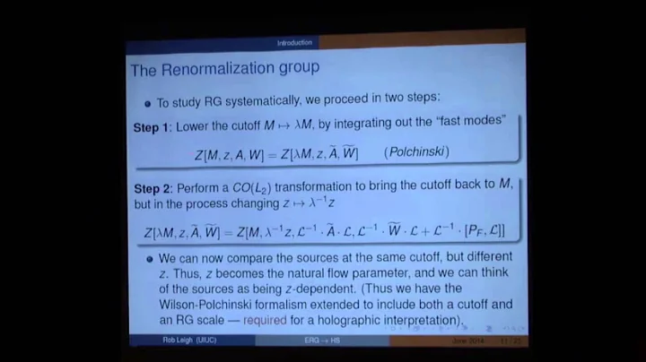 Robert Leigh - The Exact Renormalization Group and...