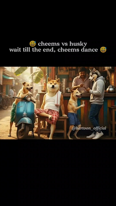 😅 cheems vs husky da | meme legend return 😎 #veo3 #dogshorts #hartoon