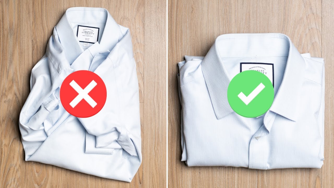 how to fold dress shirt