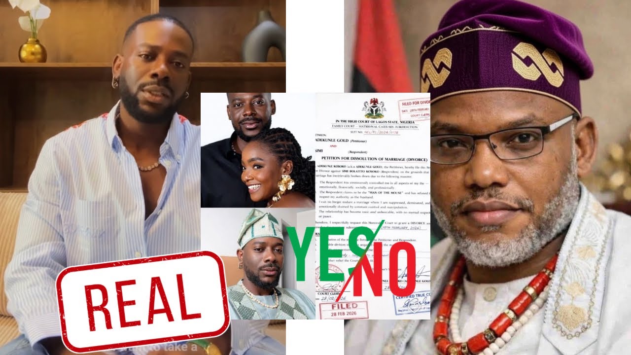 Adekunle Gold File Divorce from Simi / Nnamdi Kanu make a deal with Tinubu 