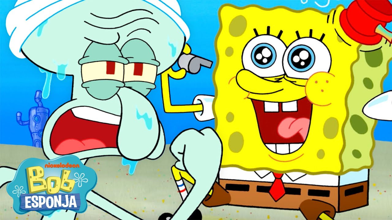 Bob Esponja | SpongeBob arruinando o dia do Lula Molusco por 30 minutos seguidos 😤 | Português