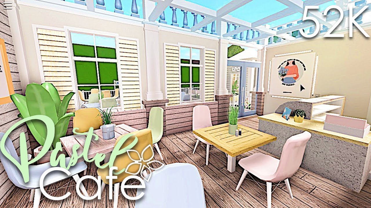 Bloxburg: Pastel cafe 52k - YouTube