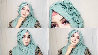 Jorget hijab easy floral hijab tutorial for parties or occasions || arohi islam j screenshot 5
