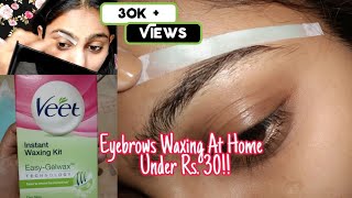 How To Wax Eyebrows At Home | Veet Waxing Strips | Shape Eyebrows at Home Diwali 2021 Lavishka Jain
