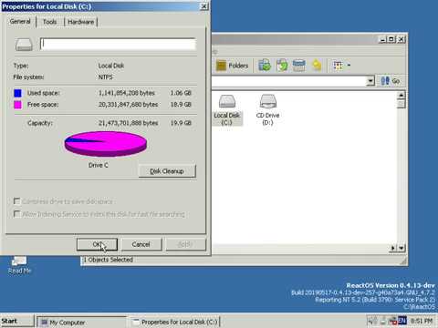 ReactOS boots from NTFS volume (through NTLDR)
