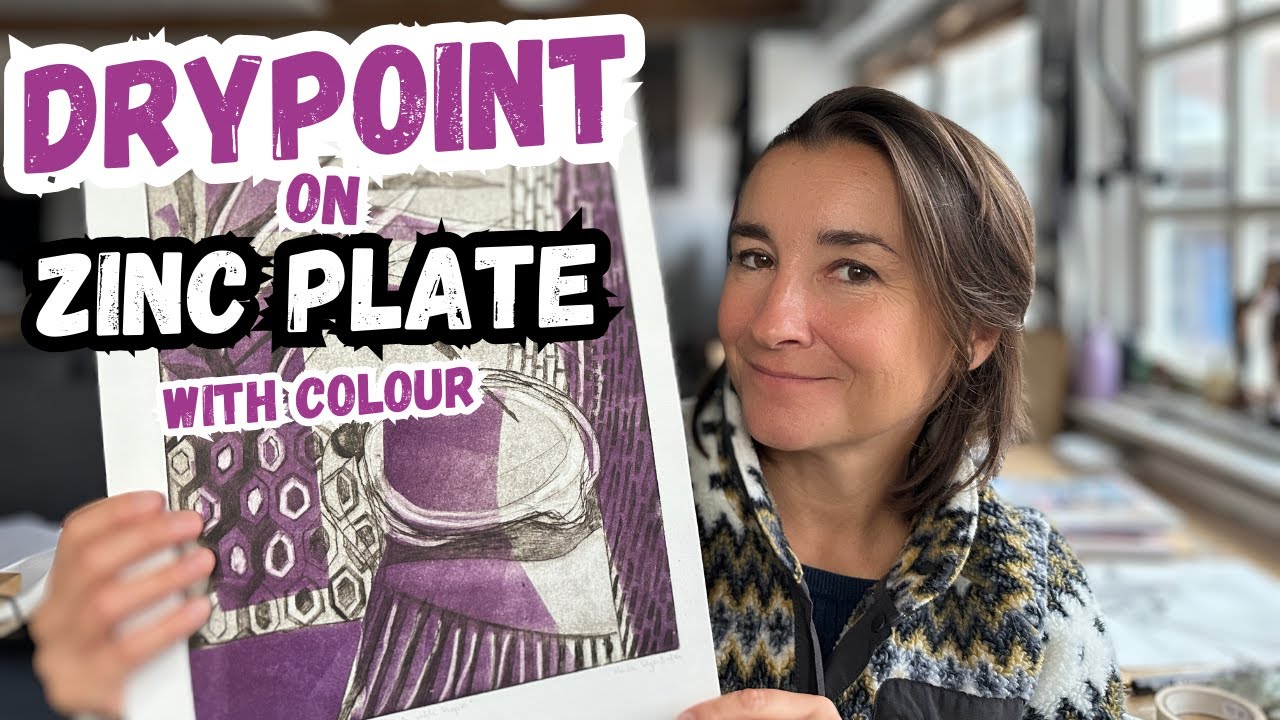 Drypoint on Zinc Plate with colour