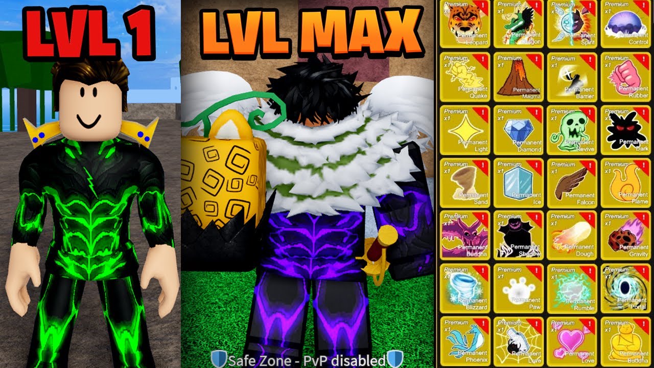 Road To Level 1 - 2450 BUYING ALL PERMANENT FRUITS in Blox Fruits Roblox 