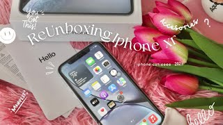 Iphone xr in 2023 aesthetic unboxing + accesories 💗