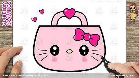 How to Draw a Cute Hello Kitty Hand Bag - Step by Step Easy for Kids