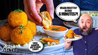 6 Minute Vegan Risotto! Best Plant-Based Corn Arancini w/ Calabrian Chili Aioli - Instant Pot Recipe