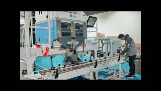 The one screw counting machine with semi automatic cartoning line and labeling machine