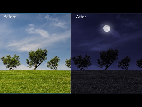 How to Create Night Scene from a Day Photo - Photoshop Tutorial [Photoshopdesire.com]