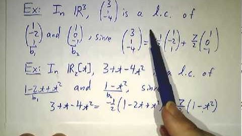 Linear Combinations and Spanning