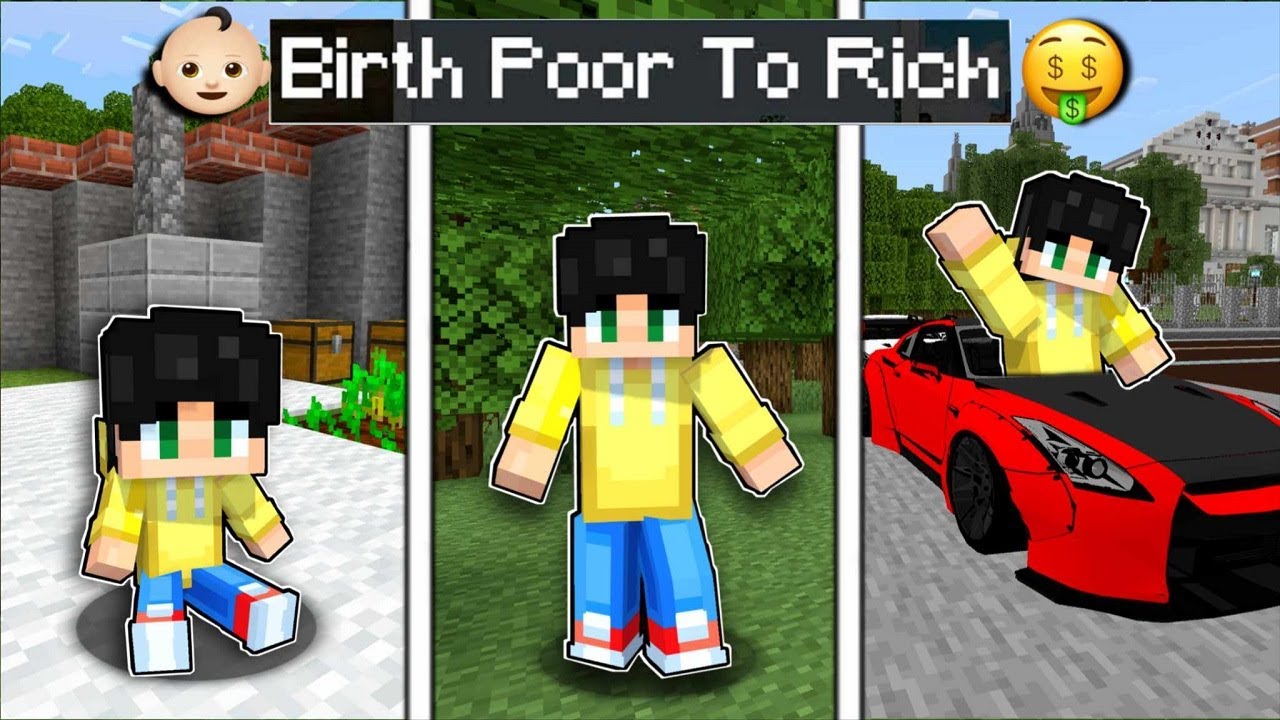 BIRTH POOR To RICH In Minecraft! (Tagalog)