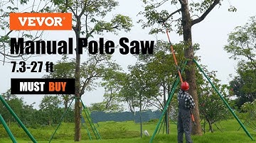 VEVOR Manual Pole Saw, 7.3-27 ft Extendable Tree Pruner, for Pruning Palms and Shrubs