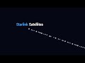 Интернет-спутники Starlink в небе над Казахстаном.