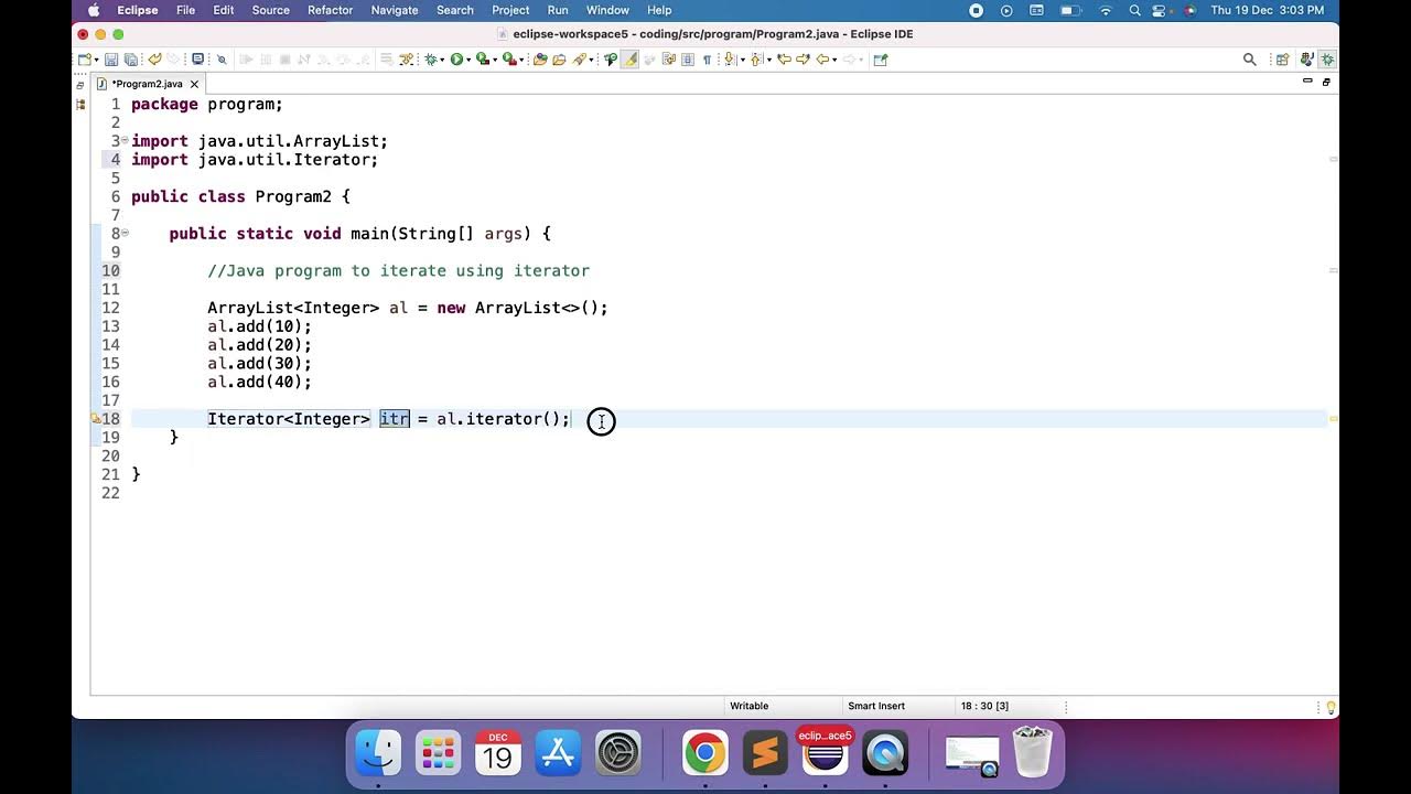 Iterate Array list using iterator | Java Collection - YouTube