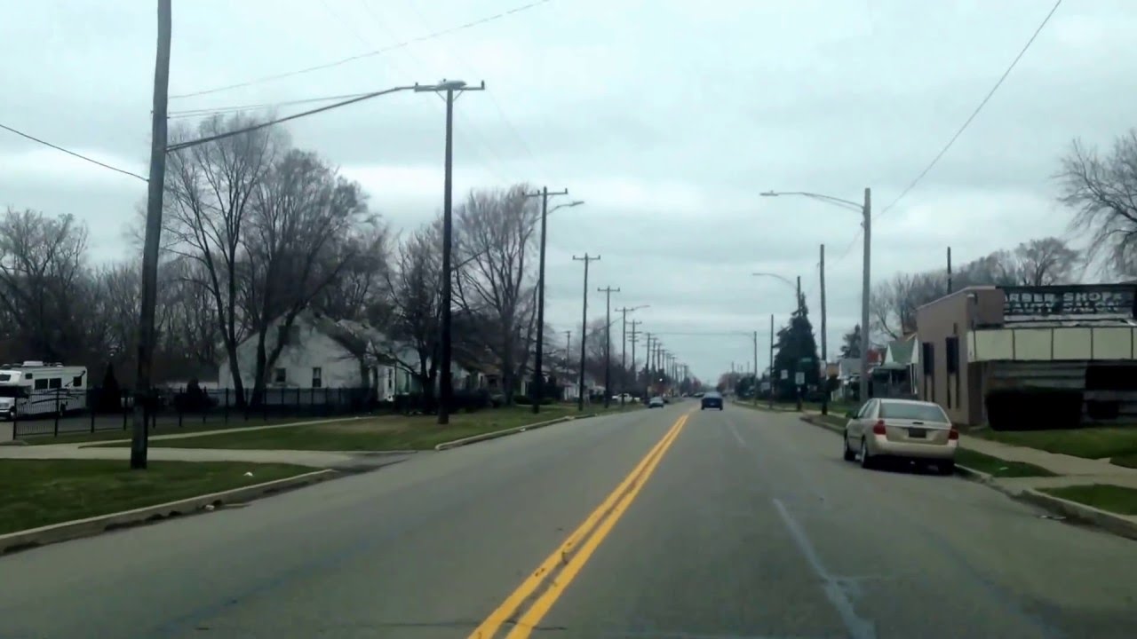 Driving from Detroit, Michigan to Southfield, Michigan. March 2016