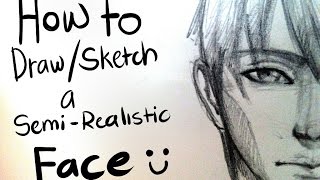 realistic semi anime lips draw face sketch