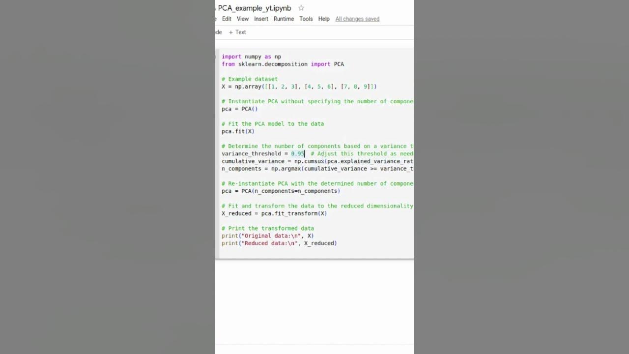 Principal Component Analysis(PCA) example in Python - YouTube