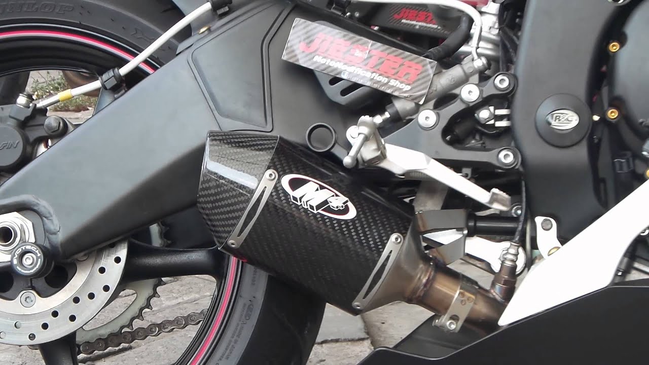 Knalpot M4 3/4 Yamaha R6 2014 - YouTube