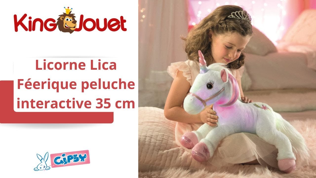 Licorne Lica Bella féerique, musicale et lumineuse - 35 cm