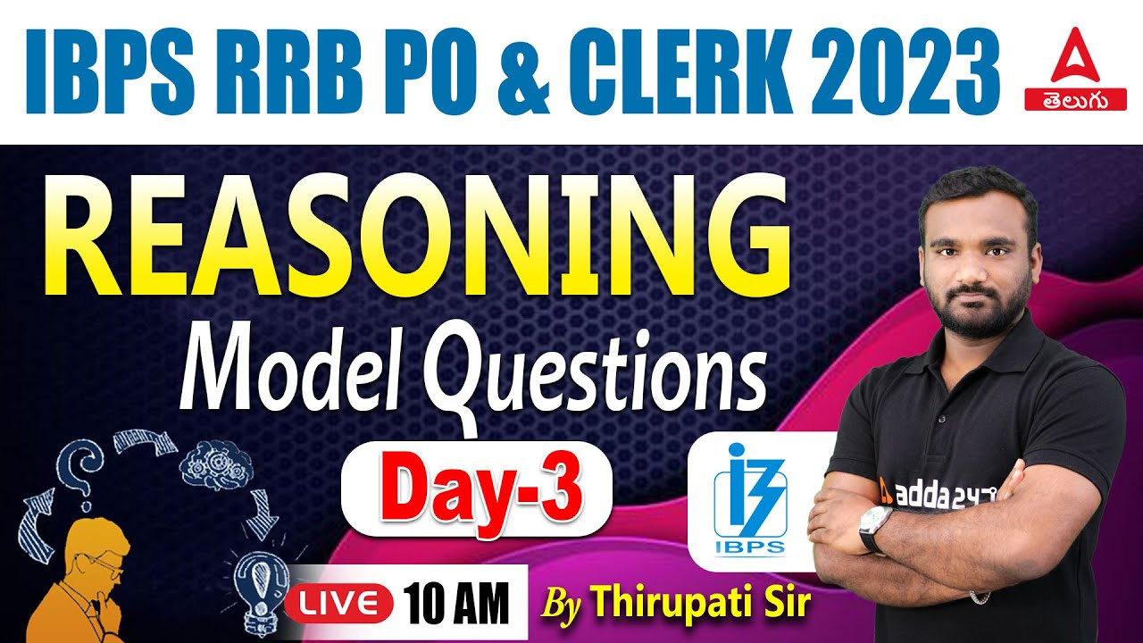 IBPS RRB PO & Clerk Reasoning Model Questions In Telugu | Day 3 ...