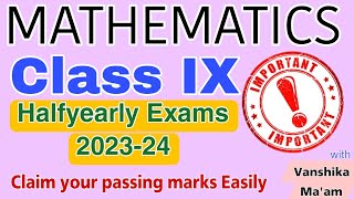 Class 9 maths most important question 2023 | Half yearly exam 2023 class 9 maths | Mathematics