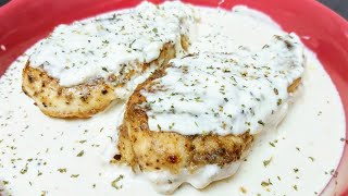 CREAMY GARLIC CHICKEN BREAST RECIPE | chicken with creamy garlic sauce | chicken breast recipe