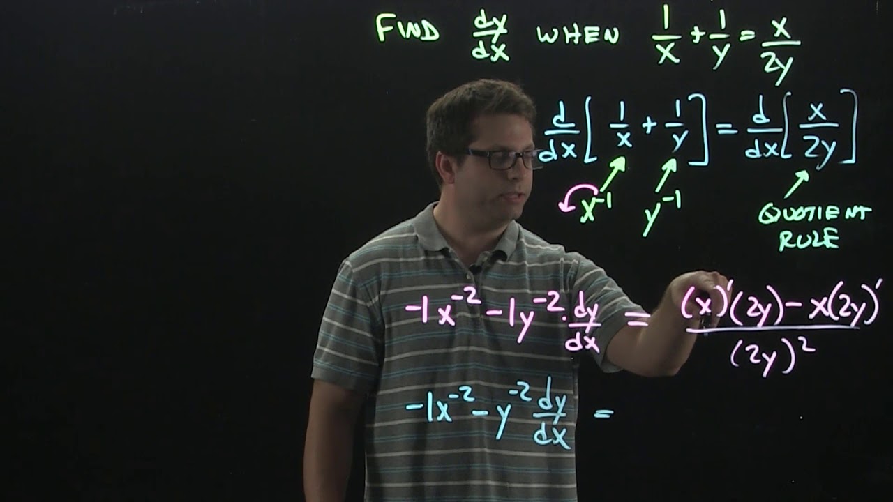 Implicit Differentiation - Example 4 - YouTube
