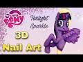 My Little Pony 🦄 3D Twilight Sparkle | Glitterbels | Nail Art Tutorial