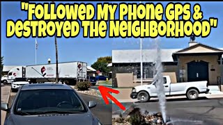 Raw Video Of Truck Driver Dragging Car, Hits Pole & Destroys Fire Hydrant In Neighborhood