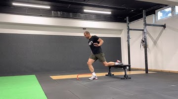 Bulgarian Split Squat Lateral Hurdle Jumps