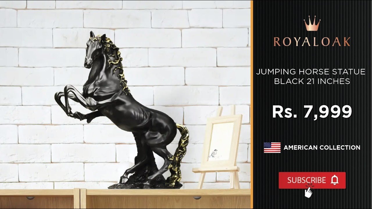 Royaloak | Jumping Horse Statue - Black - 21 Inches - YouTube