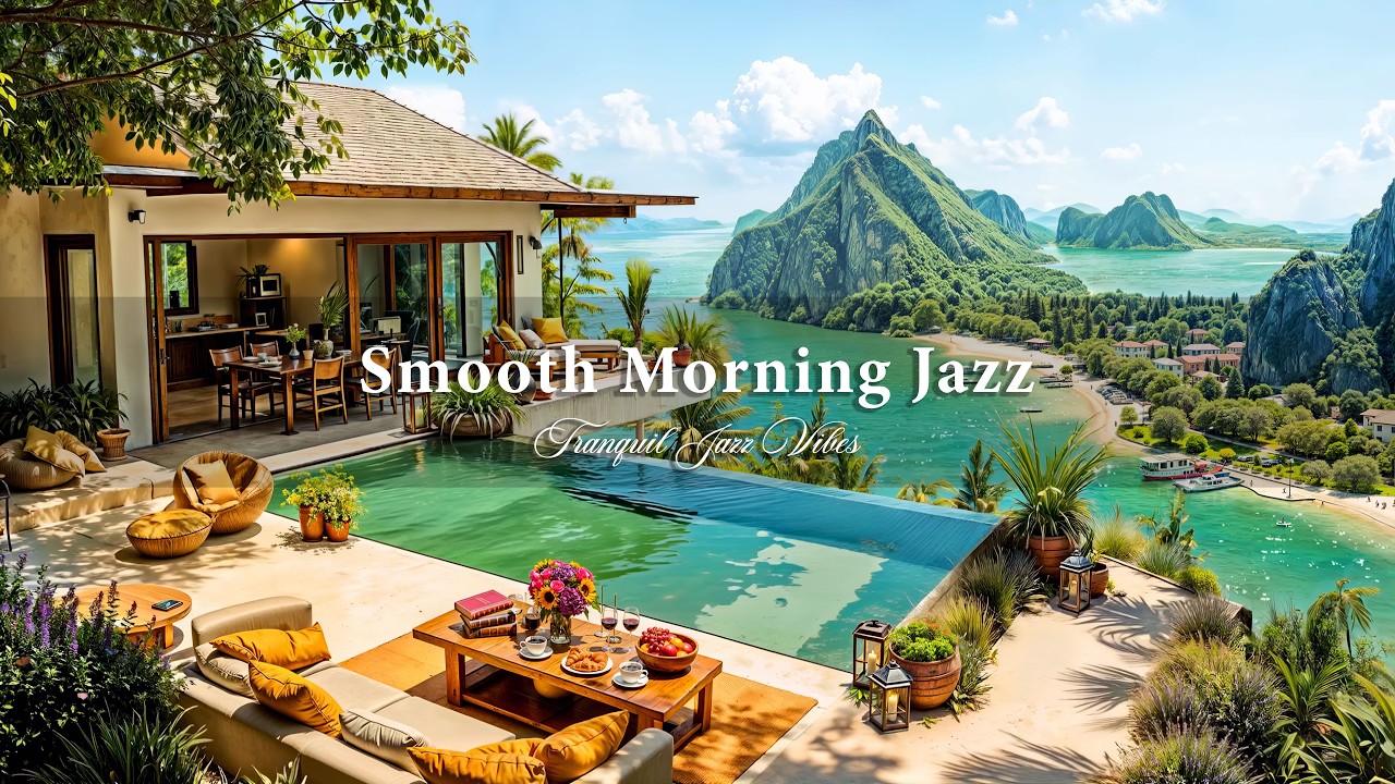 Luxury Living Room Jazz | Smooth Morning Jazz & Gentle Waves for Work, Study & Relax