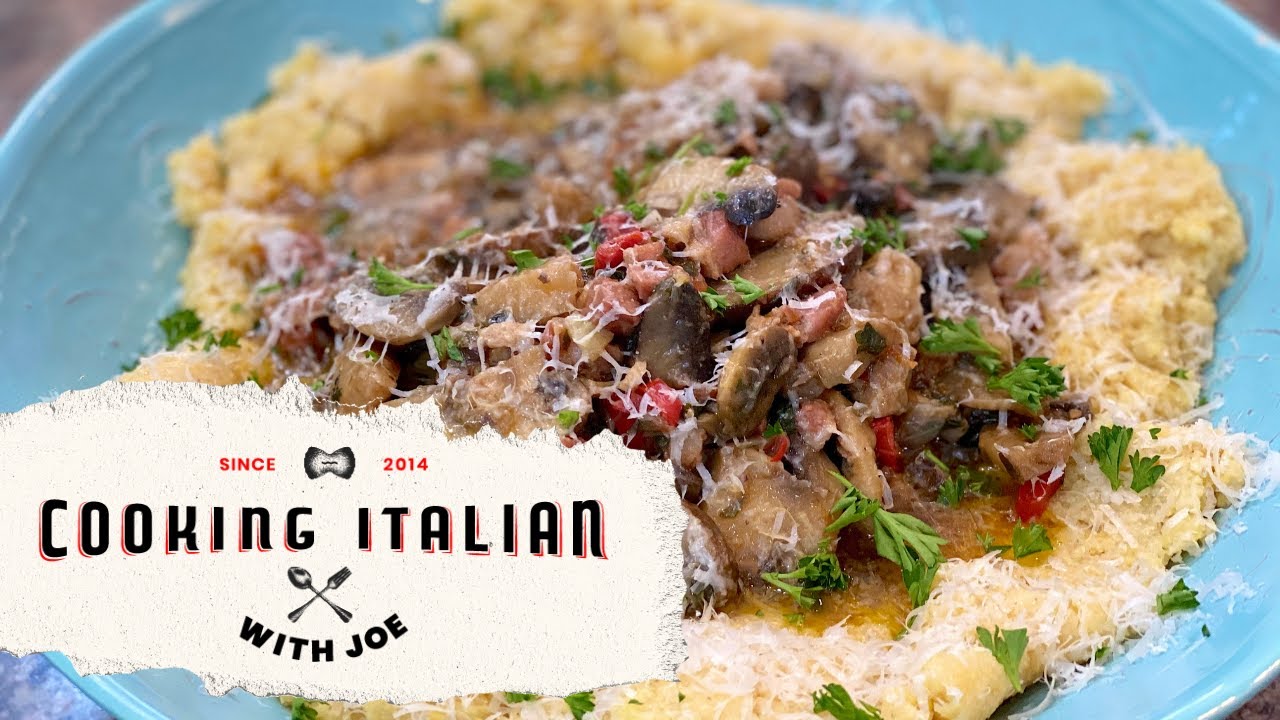 Mushroom Sauce Over Polenta | Cooking Italian with Joe