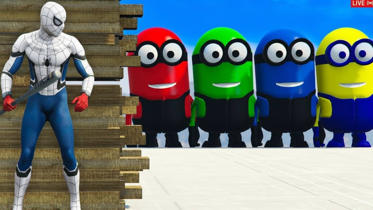 GTA 5 | Crazy Ragdoll - Spiderman With Minions Funny Fails ep.9