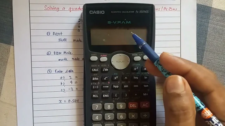 Solving Quadratic Equations Using the Calculator (fx100ms/fx991ms/fx82ms)