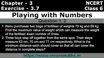 Playing with Numbers | Class 6 Exercise 3.7 Question 1 - 2 | NCERT | Learn Maths