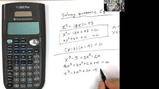 Solving cubic equation using TI36x Pro