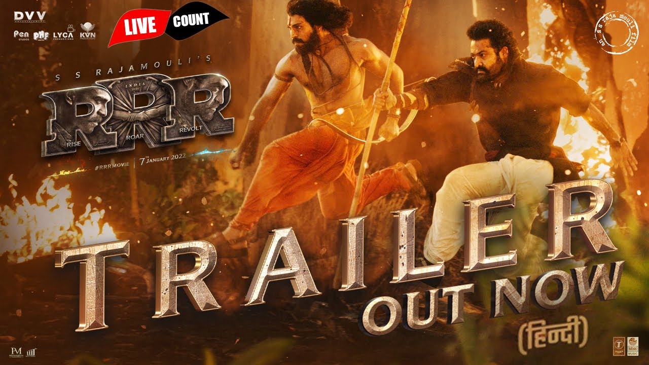 RRR Trailer Live Count – India’s Biggest Action Drama | NTR, Ram Charan, Ajay Devgn| SS Rajamouli
